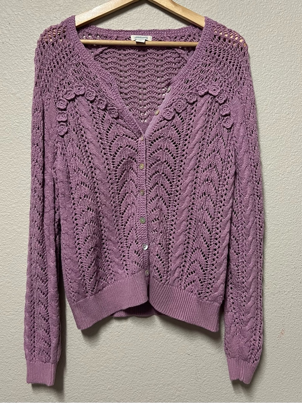 Sundance Caravane Lilac Cardigan M